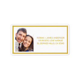 Elegant witgouden minimal retouradres etiket