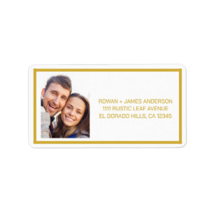 Elegant witgouden minimal retouradres  etiket