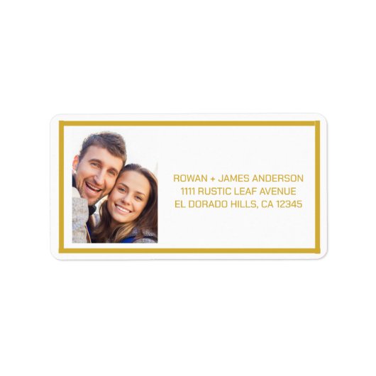 Elegant witgouden minimal retouradres etiket (Voorkant)