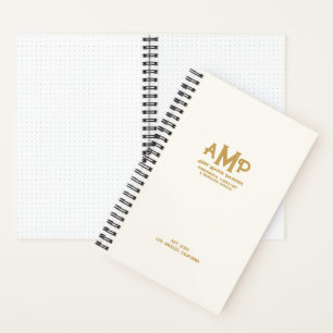 Elegant witgouden monogram bullet pagedagboek notitieboek