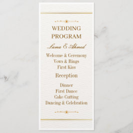 Elegant Witgouden Trouwprogramma | Luxe Trouwen Programmakaart