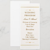 Elegant Witgouden Trouwprogramma | Luxe Trouwen Programmakaart (Voorkant / Achterkant)