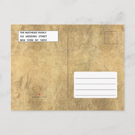 Elegant witgouden wildflower luxe Baby shower Uitnodiging Briefkaart (Achterkant)