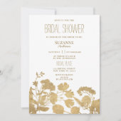 Elegant witgouden wildflower luxe Vrijgezellenfees Kaart (Voorkant)