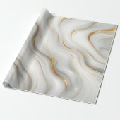 Elegant witgrijs goud marmerpatroon ontwerp cadeaupapier (Uitgerold)