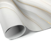 Elegant witgrijs goud marmerpatroon ontwerp cadeaupapier (Rol Hoek)