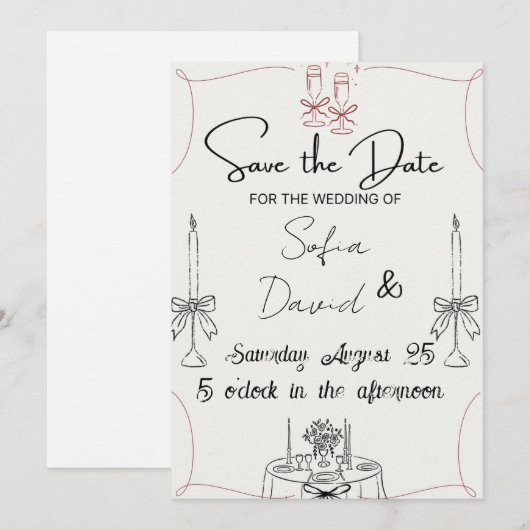 Elegant with Candles, Impress Everyone wedding Kaart (Voorkant / Achterkant)