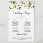 Elegant witroze trouwceremonieprogramma (Achterkant)