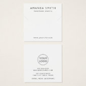 Elegant witte, aangepaste ketting display card vierkante visitekaartjes (Voorkant /achterkant)