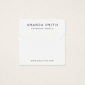 Elegant witte, aangepaste ketting display card vierkante visitekaartjes (Voorkant)