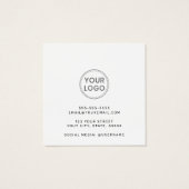 Elegant witte, aangepaste ketting display card vierkante visitekaartjes (Achterkant)