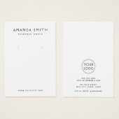 Elegant witte aangepaste logo-oorenkaart visitekaartje (Voorkant /achterkant)