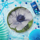 ELEGANT WITTE ANEMONE MONOGRAM FEESTJE PAPIEREN BORDJE (Feest)