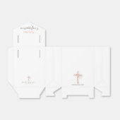 Elegant witte bevestiging florale kruis naam bedankdoosjes (Uitgevouwen)