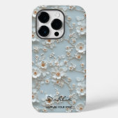 Elegant Witte Bloem Botanisch Patroon Case-Mate iPhone Case (Achterkant)