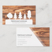 Elegant witte bomen op bruine houtwaren visitekaartje (Voorkant / Achterkant)