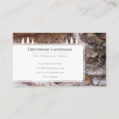 Elegant witte bomen op de schors van bruine houtko visitekaartje (Achterkant)