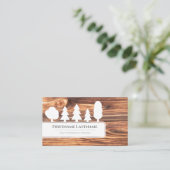 Elegant witte bomen op het bos van bruinhouwhout visitekaartje (Staand voorkant)