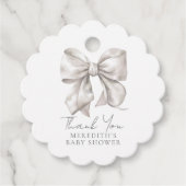 Elegant witte boog Baby shower Bedankjes Labels (Voorkant)