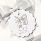 Elegant witte boog Baby shower Bedankjes Labels