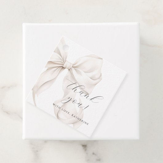 Elegant witte boog Baby shower Bedankjes Labels (In situ)