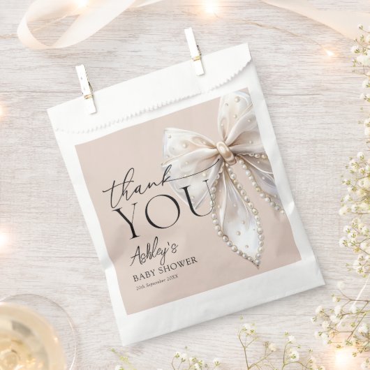 Elegant witte boog Baby shower Dank u Bedankzakje (Geknipt)
