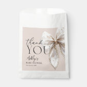 Elegant witte boog Baby shower Dank u Bedankzakje (Voorkant)