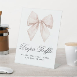 Elegant Witte Boog Baby shower Luier Raffle Teken Reclamebord Met Voetstuk