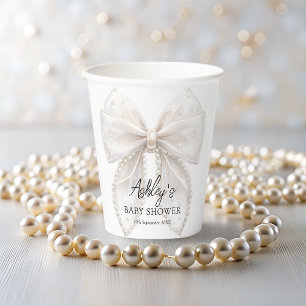 Elegant witte boog Baby shower Papieren Bekers