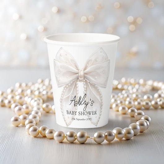 Elegant witte boog Baby shower Papieren Bekers