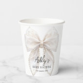 Elegant witte boog Baby shower Papieren Bekers (Achterkant)