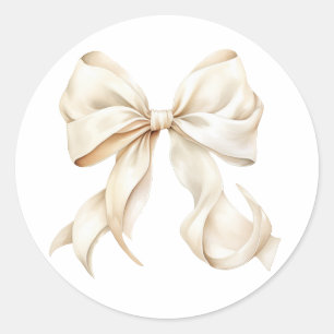 Elegant witte boog Baby shower Ronde Sticker