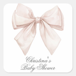 Elegant witte boog Baby shower Vierkante Sticker