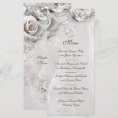 Elegant witte bruiloft menu (Voorkant / Achterkant)