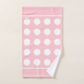 Elegant witte cirkels op lichtroze bad handdoek (Handdoek)
