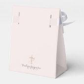 Elegant witte-communiqué florale kruis bedankdoosjes (Achterkant)