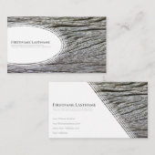 Elegant witte ellips, houtwaren met houten stijl visitekaartje (Voorkant / Achterkant)