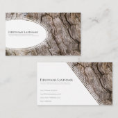 Elegant witte ellips, houtwaren met houten stijl visitekaartje (Voorkant / Achterkant)