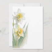 Elegant witte en gele narcissen bruiloft kaart (Achterkant)