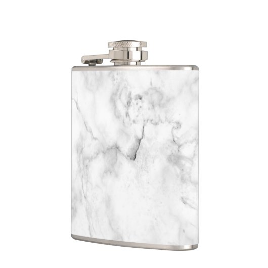 Elegant witte en grijze smelttextuur heupfles (Links)