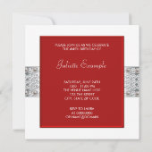 Elegant Witte en Rode Vrouwen Verjaardagsfeestje Kaart (Achterkant)