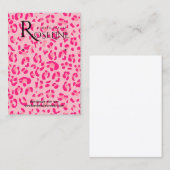 Elegant witte en roze luipaard afdrukscherm Kaart Visitekaartje (Voorkant / Achterkant)