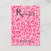 Elegant witte en roze luipaard afdrukscherm Kaart Visitekaartje (Voorkant)