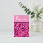 Elegant witte en roze luipaard afdrukscherm Kaart Visitekaartje (Staand voorkant)