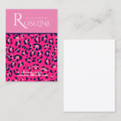 Elegant witte en roze luipaard afdrukscherm Kaart Visitekaartje (Voorkant / Achterkant)
