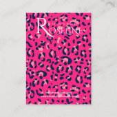 Elegant witte en roze luipaard afdrukscherm Kaart Visitekaartje (Voorkant)
