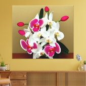 Elegant witte en roze orchideeën bouquet digital canvas afdruk (Insitu (Woonkamer))