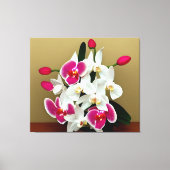 Elegant witte en roze orchideeën bouquet digital canvas afdruk (Voorkant)