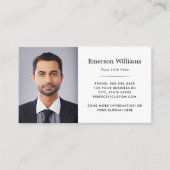 Elegant witte foto en douane logo visitekaartje (Voorkant)