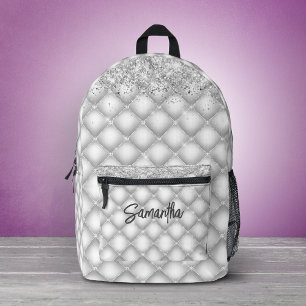 Elegant witte glinsterende glitter bedrukte rugzak
